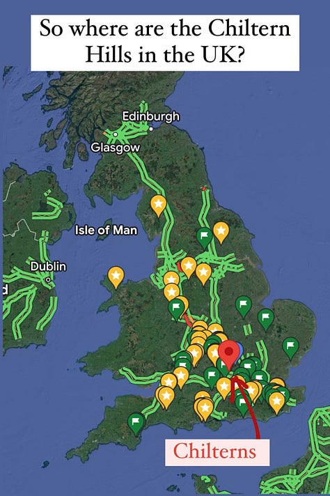 Where are the Chiltern Hill? Maps of the UK