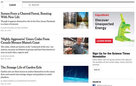 Digital and print greenwashing on algae-based fuels from ExxonMobil and New York Times