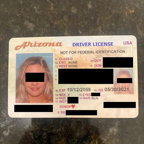 Redacted images of the ID documents exposed on the server. The examples show a UK drivers licence, a Arizona drivers licence and a US passport.