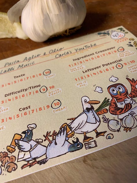 detail pictures of the Kayla Stark Recipe Rubric featuring her neutral bird characters