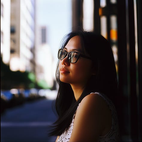 Photos of a woman on different films: Kodak Portra 400, Fujifilm Velvia 50, Ilford HP5 Plus 400