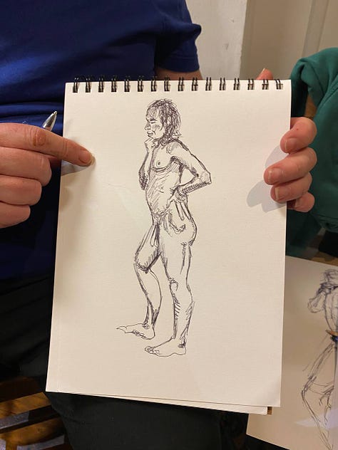 life model sketches in cardiff life drawing