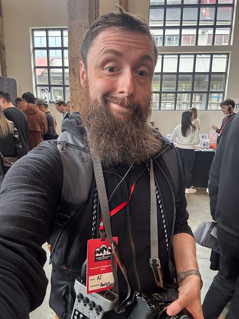 AJ with mics hanging around his neck, along with a gallery of shots from the show with various watches.