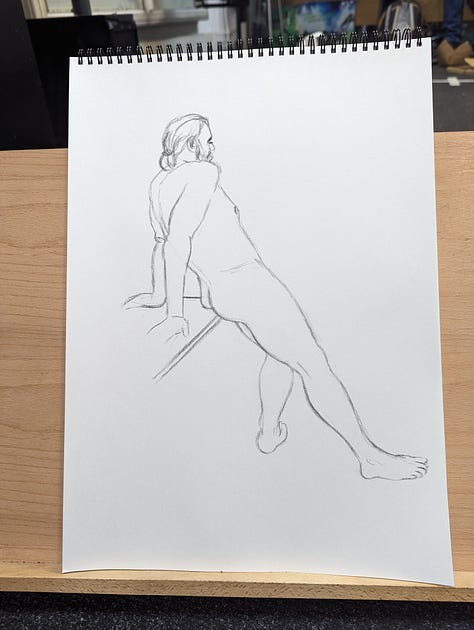 life drawings of a male nude in cardiff