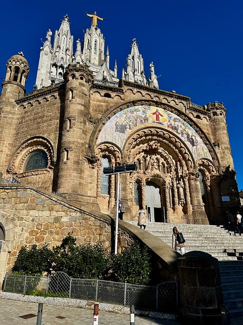 Hiking to the Tibidabo in Barcelona, Catalonia, Spain