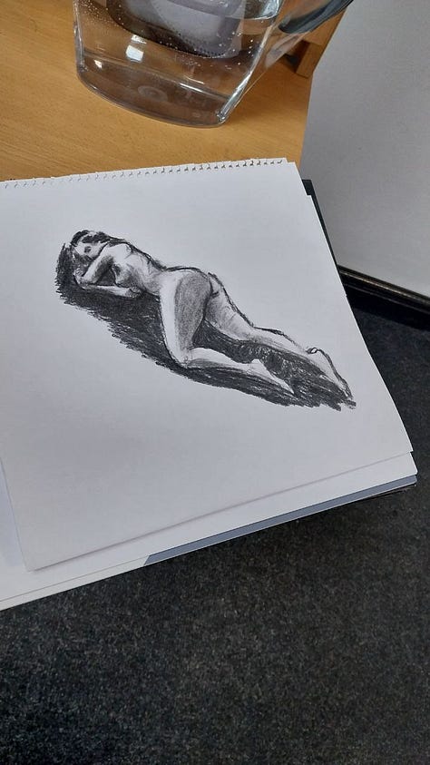 life drawings of nude female model