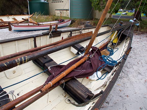 detail pics of the whaleboat SWIFTSURE