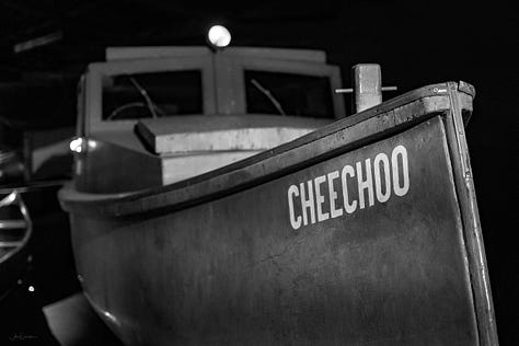 A collection of canoes, kayaks and other vessels