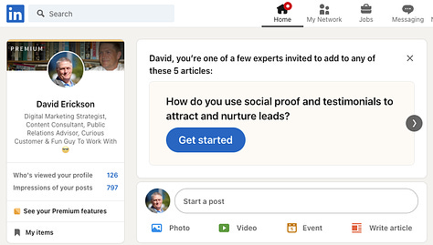 LinkedIn invitations to collaborate on AI generated articles