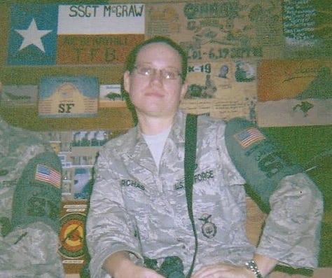 Photos of my lovely wife, our two boys, and my deployments