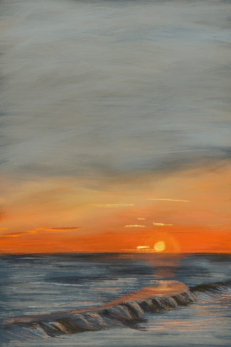 iPad paintings of seascapes in Hornsea, East Yorkshire