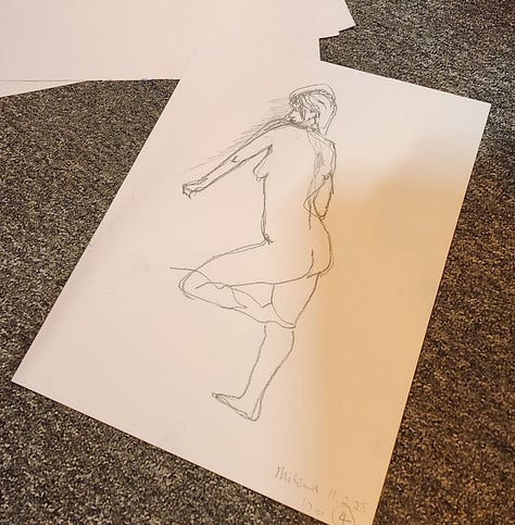 sketches of a life model