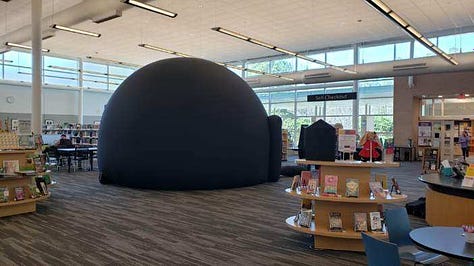 Images of StarLab, an inflatable and portable planetarium. 