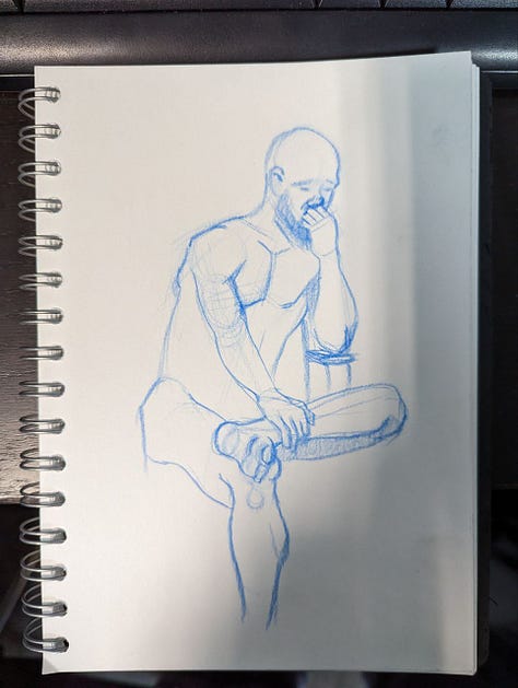 Drawings of a male nude