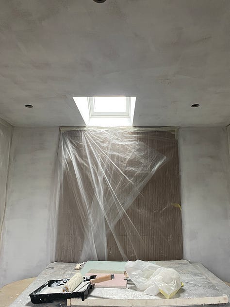 ceiling with mist coat in white