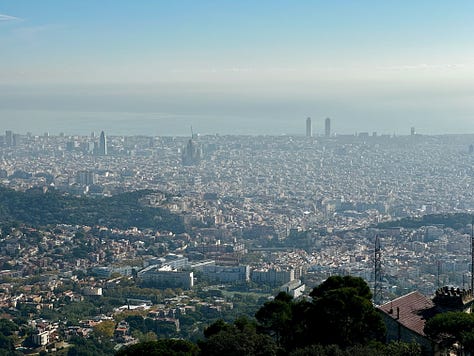 Hiking to the Tibidabo in Barcelona, Catalonia, Spain