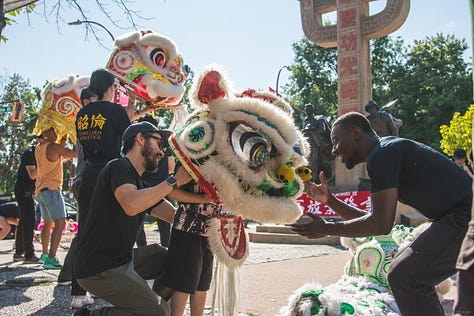 Kick out gentrification Kung Fu and Lion Dancing