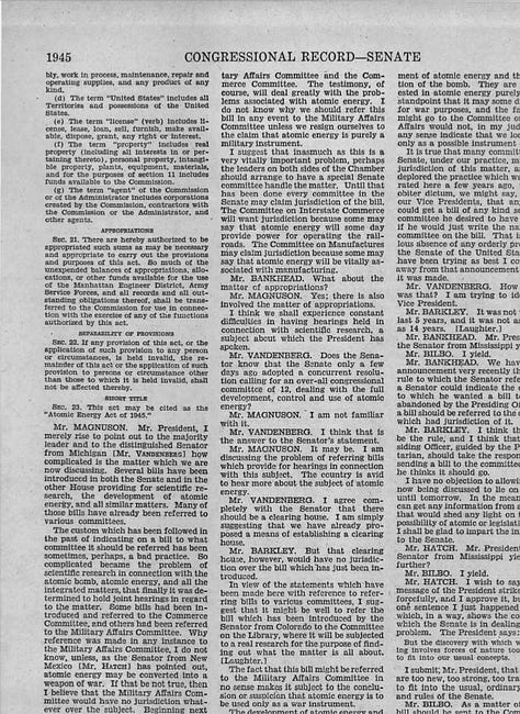 May-Johnson #1 from Congressional Record - Senate of October 3rd, 1945 