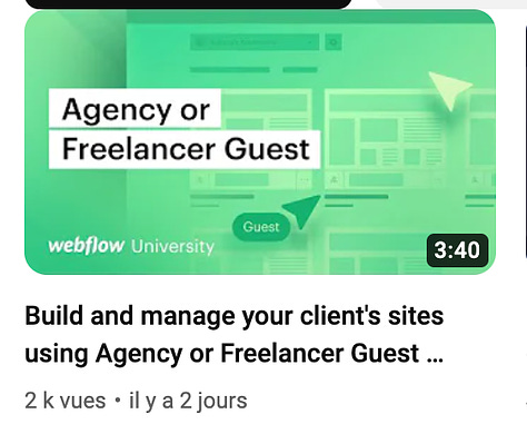 Vidéos youtube de webflow