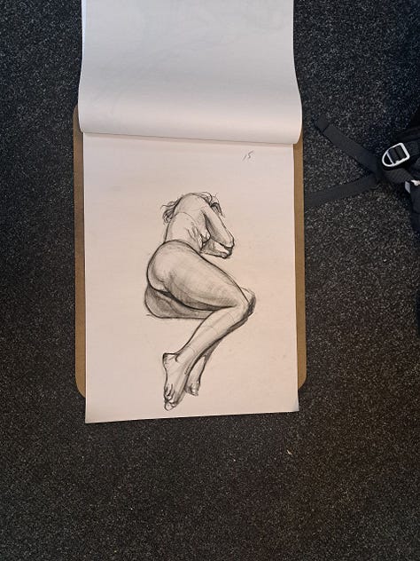 life model sketches in cardiff life drawing