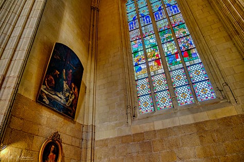 Stained glass windows and organ