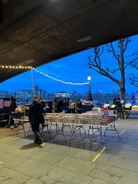 Evening walk along the south bank, cocktails at Lyaness, and sunset at Battersea Power Station