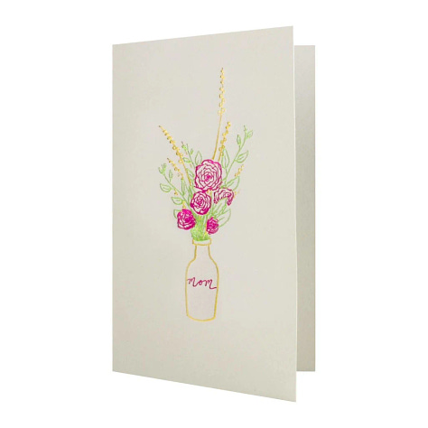 Cards from Oblation Papers read "Happy Mother's Day" and "Mom is Mom spelled backwards" and "Mom".