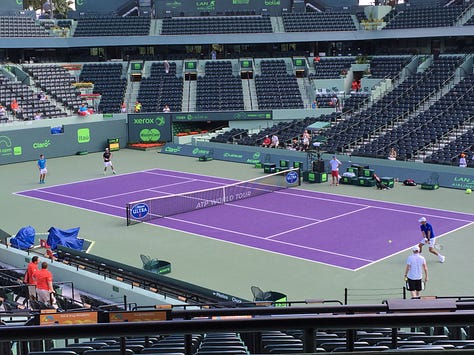Miami when tennis was played at the beach!