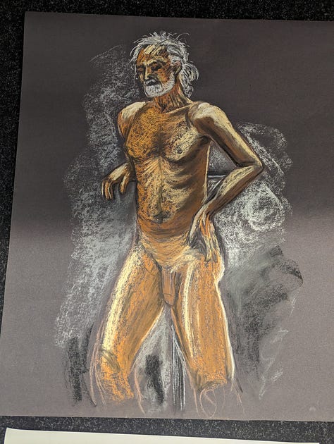 life drawing of nude male cynon valley cardiff