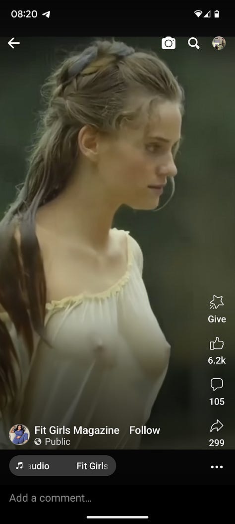 nipples found on facebook reels