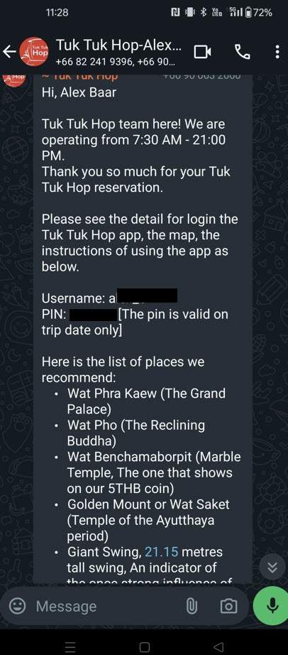 App screenshots of apps I used in Bangkok