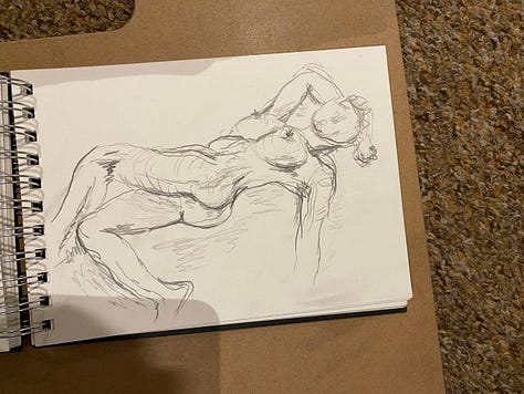 life model sketches in cardiff life drawing