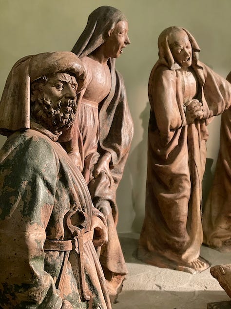 "The lamentation over dead Christ”) terracotta figures by Niccolò dell’Arca, in the Sanctuary of Santa Maria della Vita