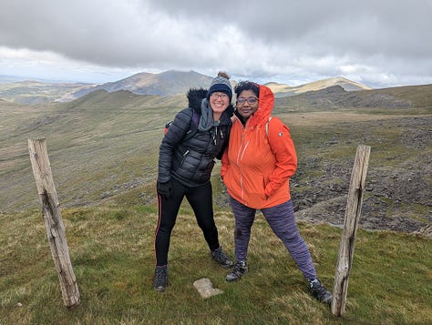 walking up Snowdon on a wet day