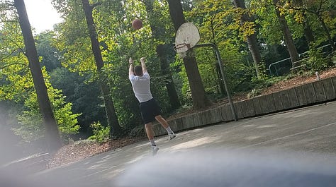 Shooting hoops at the park