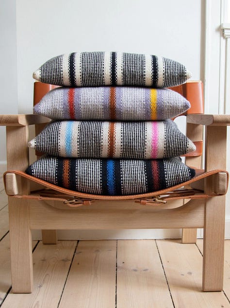 Wintering book cover, Italian beans and greens, and stacked Kino cushions.