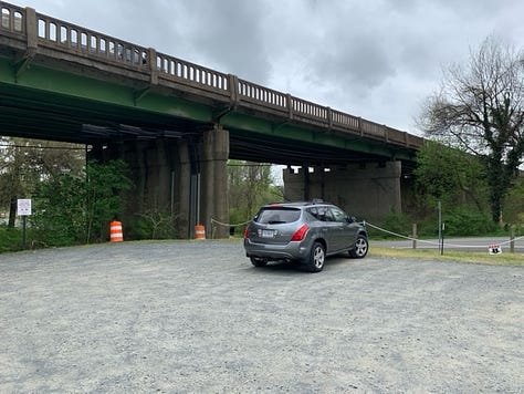 The U.S. 1 bridge over the Rappahannock River is one of the local bridges that VDOT rates as being in "poor condition." The underbelly is shown here from both the Falmouth and Fredericksburg sides. Photos by Hank Silverberg.