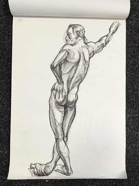 life drawings of a male nude in cardiff