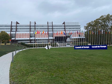 1 European Parliament 2. Council of Europe 3. Parc de l'Orangerie 4. Pavillon Joséphine (in parc) 5. Netherland's EU delegation house 6. Palais universitaire de Strasbourg 