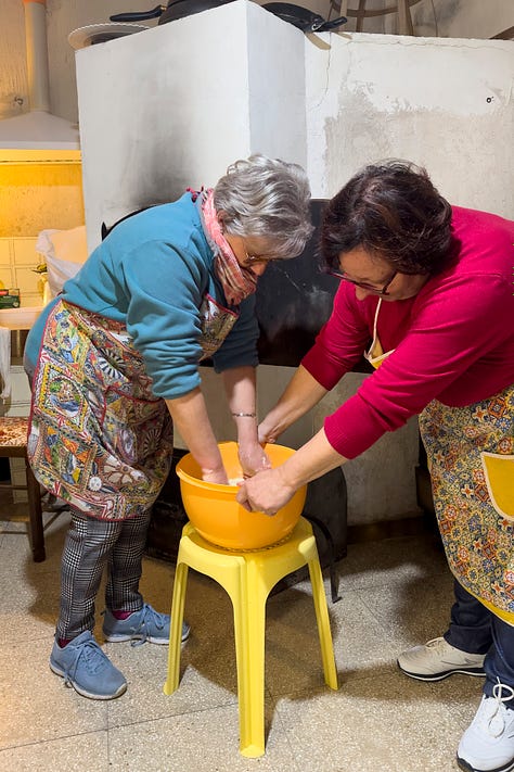 Making homemade bread in Sicily