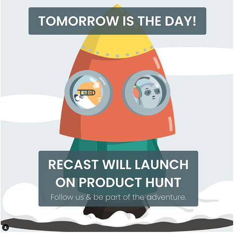Recast Product Hunt social post gallery