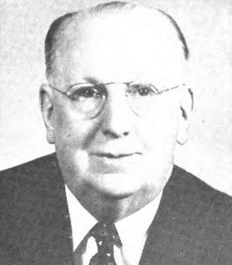 left-to-right, up-to-down: Reps. Short (R-MO), Arends (R-IL), Clason (R-MA), Sheridan (D-PA), Shafer (R-M), Elston (R-OH, Harness (R-IN), Fenton (R-PA), Luce (R-CT)