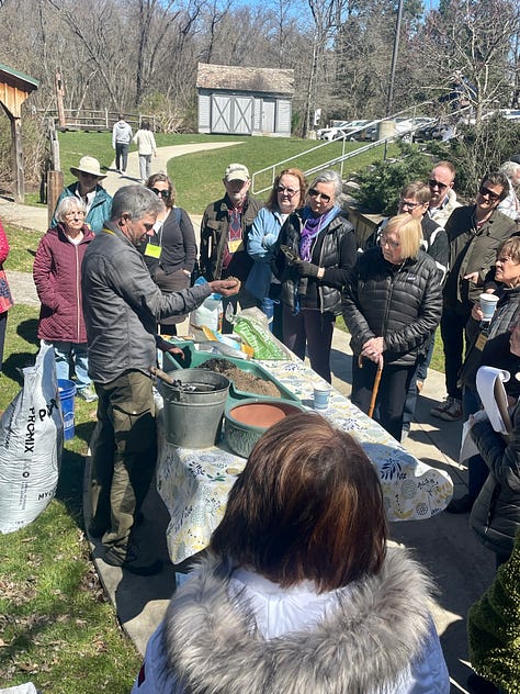 Paul Spriggs spoke and built a sample crevice container for the Pittsburgh NARGS Allegheny Chapter in March 2024. 