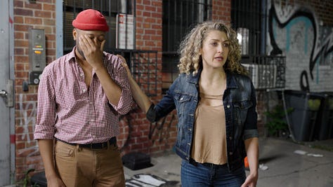 People singing, loft in brooklyn, movie poster of loft and found