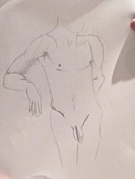 life drawing sketches of male nude