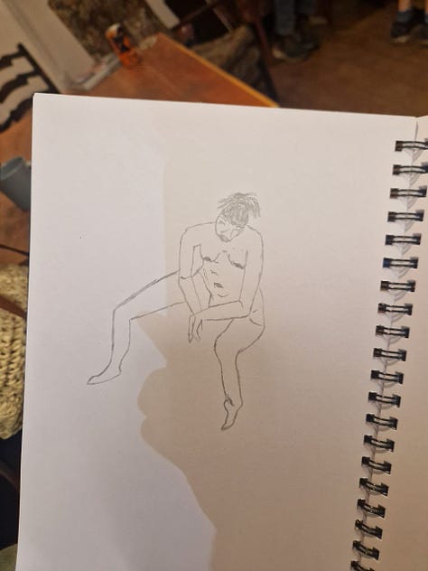 life drawing of female nude