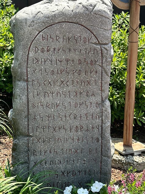 1 & 2: Advertisements on the walls in Disney's Animal Kingdom: Africa; 3 - comms tower in Black Spire Outpost; 4 - Aurebesh chalkboard in Oga's cantina; 5 - Bobbins on a wall in a shop; 6 - mobile toys hanging from a shop ceiling; 7 - Cinderella fountain in Fantasyland; 8 - Stone covered with Norse runes in EPCOT; 9 - pictures embedded in the paving stones in DAK