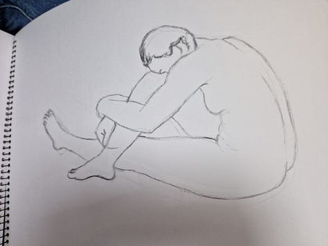 life drawings of female model in cardiff