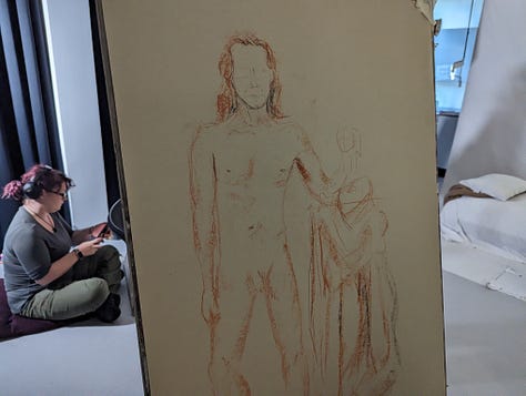 nude male life drawing in merthyr tydfil