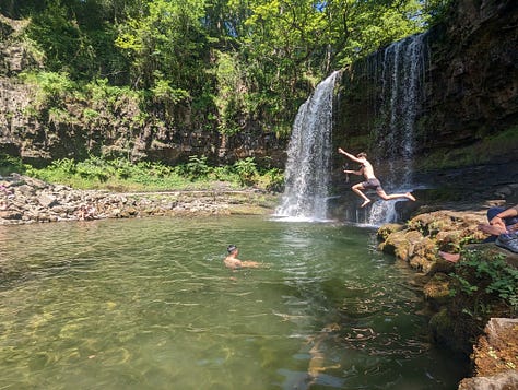 waterfall walking in the brecon beacons